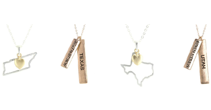Super Cute State Necklaces 2 for $20! Fun Gift Idea for Teachers and Friends!