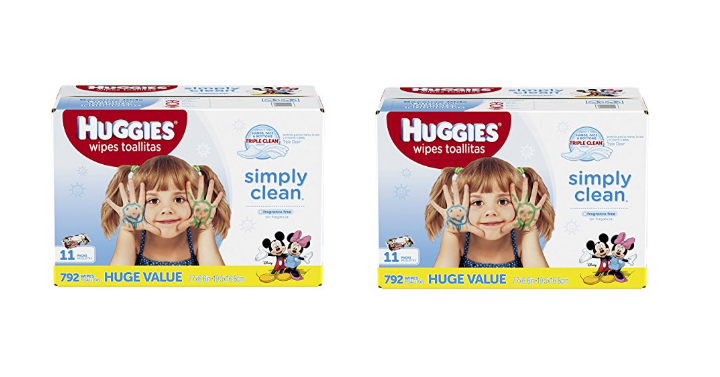 HURRY! HUGGIES Simply Clean Baby Wipes (792 Count) for only $8.28 Shipped! That’s Only $0.1 Per Wipe= Stock up Price!