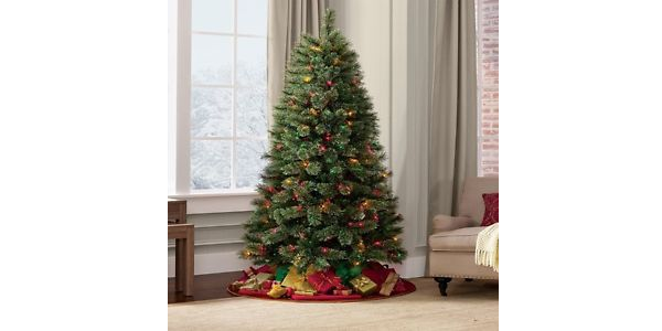 7Ft Pre-Lit Madison Pine Christmas Tree ONLY $72.90!! (Reg $243.00)