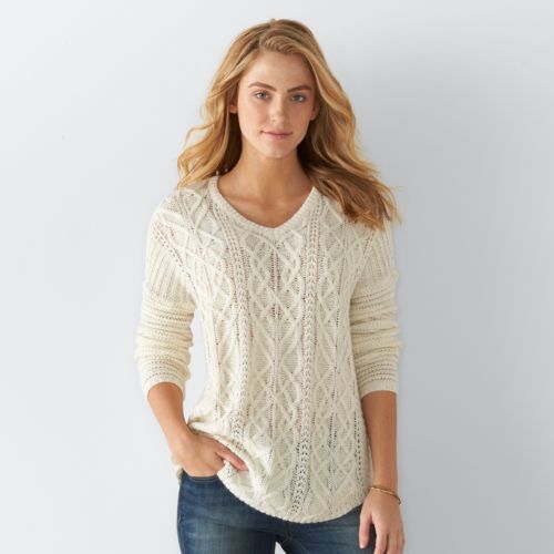 Kohl’s Stacking Codes – Lots of codes! Clearance Deals! Women’s SONOMA Goods for Life Cable Knit V-Neck Sweater – Just $14.96!