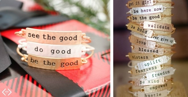 Stamped Bar Stacking Bracelets – 34 Phrases – Just $6.99! Last minute gifts!