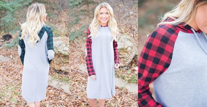 Hooded Lumberjack Dress – Just $26.99!