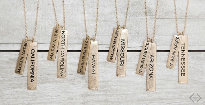 50 U.S. States Bar Necklaces – Just $7.99!