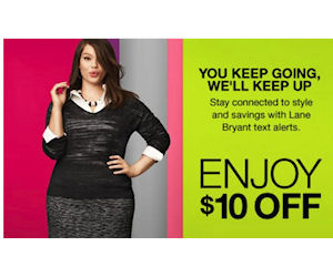 $10 Off Any Lane Bryant Purchase! (Valid 12/12/16 – 12/16/16!