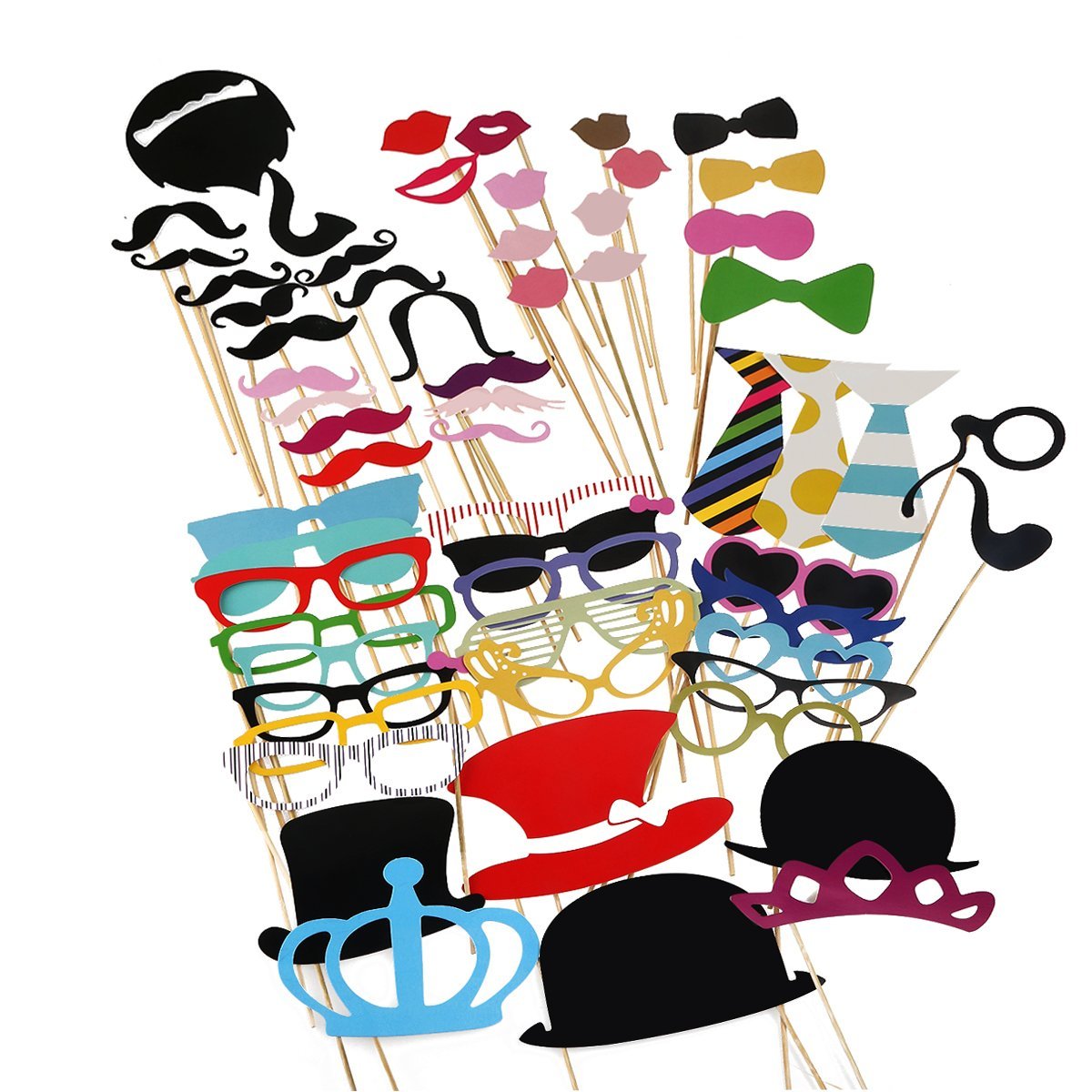 Tinksky Photo Booth Props – 60 pieces – Just $9.89!
