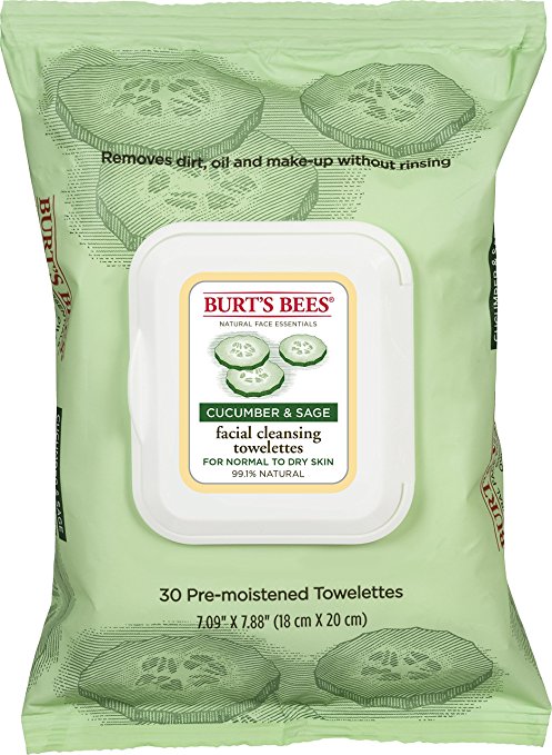 Burt’s Bees Facial Cleansing Towelettes, Cucumber and Sage, 30 Count – Pack of 3 – Just $9.74!