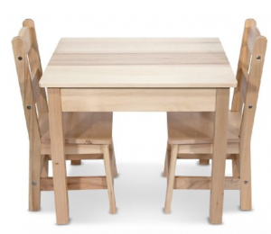 Melissa & Doug Solid Wood Table and 2 Chairs Set Just $67.50!