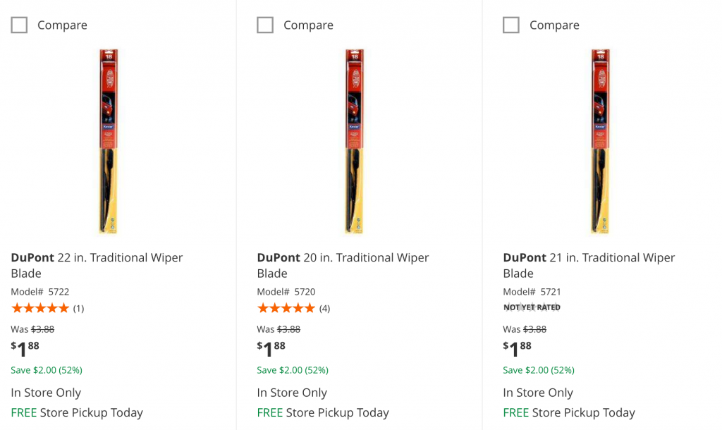DuPont Traditional Wiper Blades Just $1.88! Great Stocking Stuffers For Driving Teens!