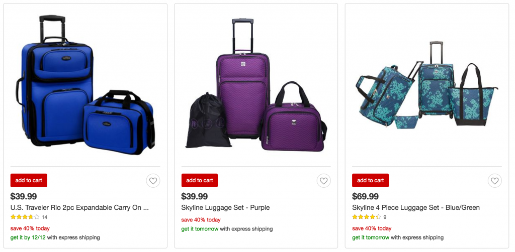 40% Off Luggage & Travel Geat Today Only At Target! 3-Piece Set As Low As $23.40!