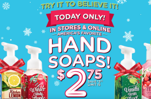 HOT! Hand Soaps Just $2.75 At Bath & Body Works Online & In-store Today Only!