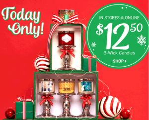 Bath & Body Works: $12.50 3-Wick Candles & $10 Off Orders Of $30 Or More Today Only!