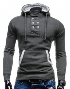 Trendy Double Breasted Pocket Slimming Hoodie For Men Just $6.98 Shipped!