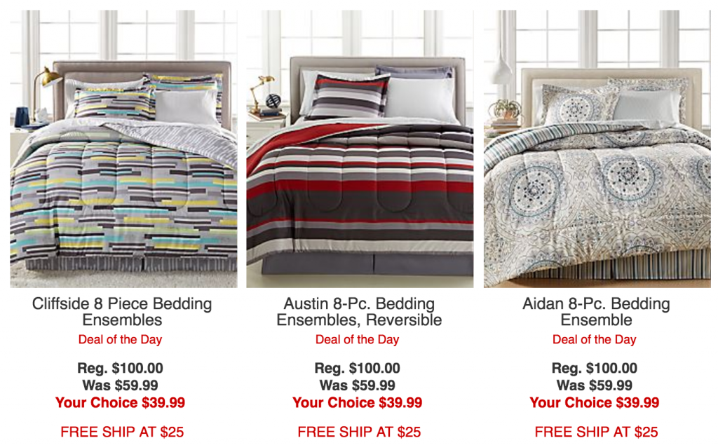 Select 8-Piece Bed-In-A-Bag Ensembles Just $39.99 Plus FREE Shipping Today Only!