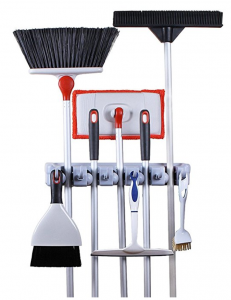 Greenco  Wall and Closet Mount Organizer Rack Just $11.99! Great For Brooms, Mops, & Garden Equipment!