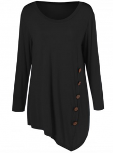 Plus Size Inclined Buttoned Blouse Just $5.25 Shipped!
