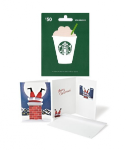 $50 Starbucks Gift Card and $50 Amazon.com Gift Card in a Greeting Card + $10 Amazon Promo