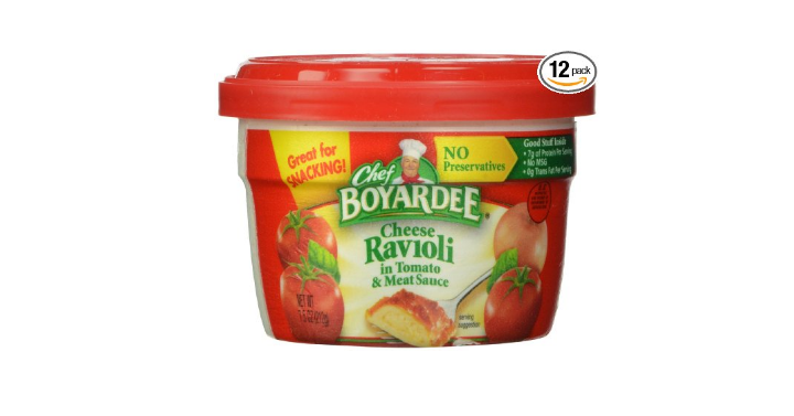 Chef Boyardee Cheese Ravioli, 7.5-Ounce Microwavable Bowls (Pack of 12) for only $9.48 Shipped! That’s Only $0.79 Each!