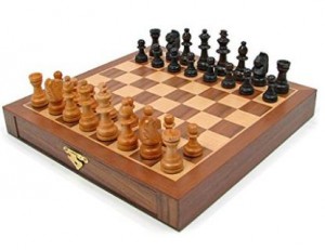 Inlaid Walnut-Style Magnetized Wood Chess Set – Only $23.02!