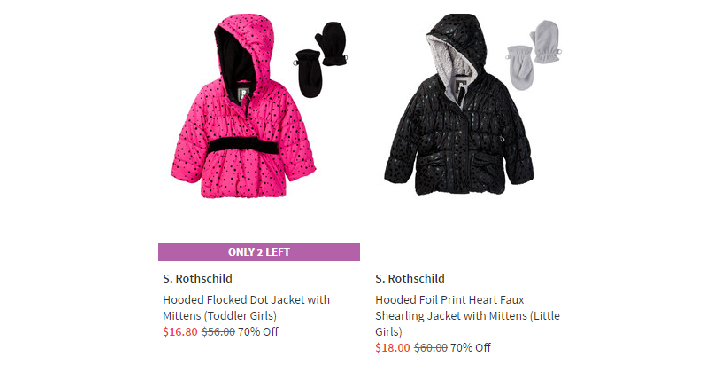Wow! Nordstrom Rack: Save 70% on S. Rothschild Outerwear for Kids! Hooded Coats w/ Mittens Start at Only $15.60! (Reg. $52)