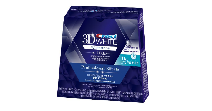 Crest 3D White Luxe Whitestrips Professional Effects – 1 Hour Express (2 Treatments) for only $25.99! (Reg. $35.99)