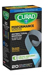 Curad Performance Series Antibacterial Fabric Bandages, 20 Count – Only $1.04!