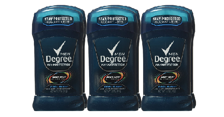 Degree Men Dry Protection 48 Hour Antiperspirant, Cool Rush 2.7 oz (Pack of 6) Only $9.32 Shipped! That’s Only $1.55 Each!