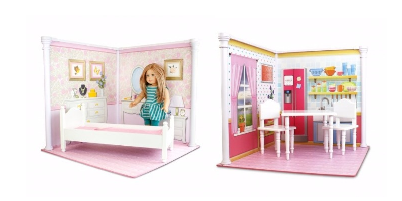 Bed and Table Chairs Set For 18″ Dolls Just $34.99!