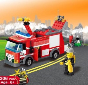Building Block Fire Engine Model Set for Kids (206 Pieces) – Only $4.59!