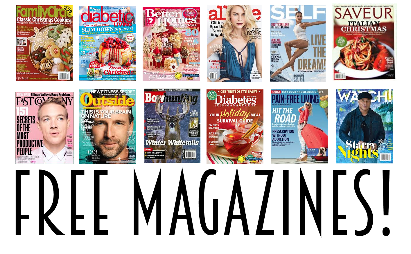 12 FREE Magazine Subscriptions!