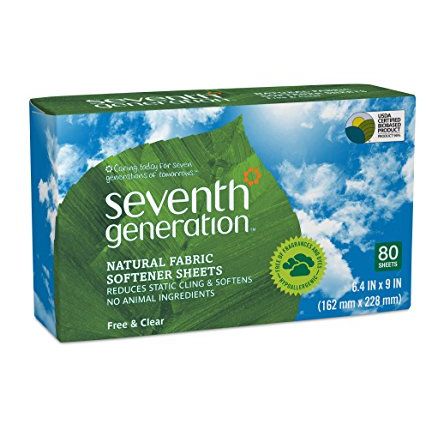 Seventh Generation Fabric Softener Sheets (Free & Clear) 80 Count Only $3.54 Shipped!