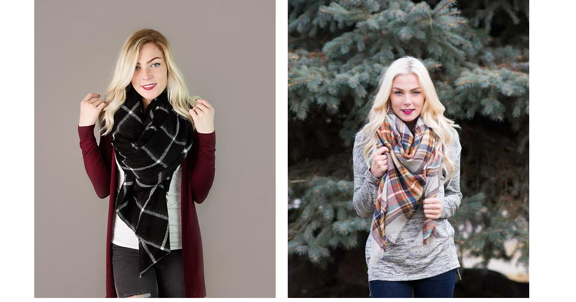 TODAY ONLY – Berlin Plaid Blanket Scarves Only $12.95 + FREE Shipping!