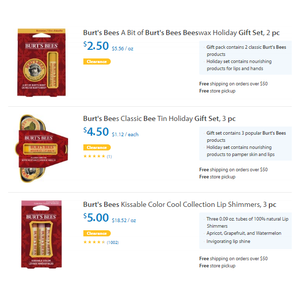 Burt Bee’s Gift Sets on Clearance at Walmart! Prices Start at $2.50!