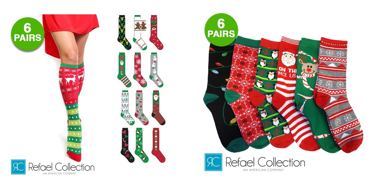 6 Pairs of Christmas Socks Starting at $6.99 Shipped!