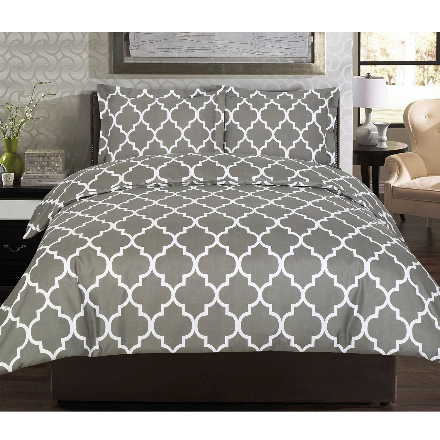 Amazon: 3 Piece Duvet Cover Set Only $25.99! (Queen & King) Choose From Grey & Navy!