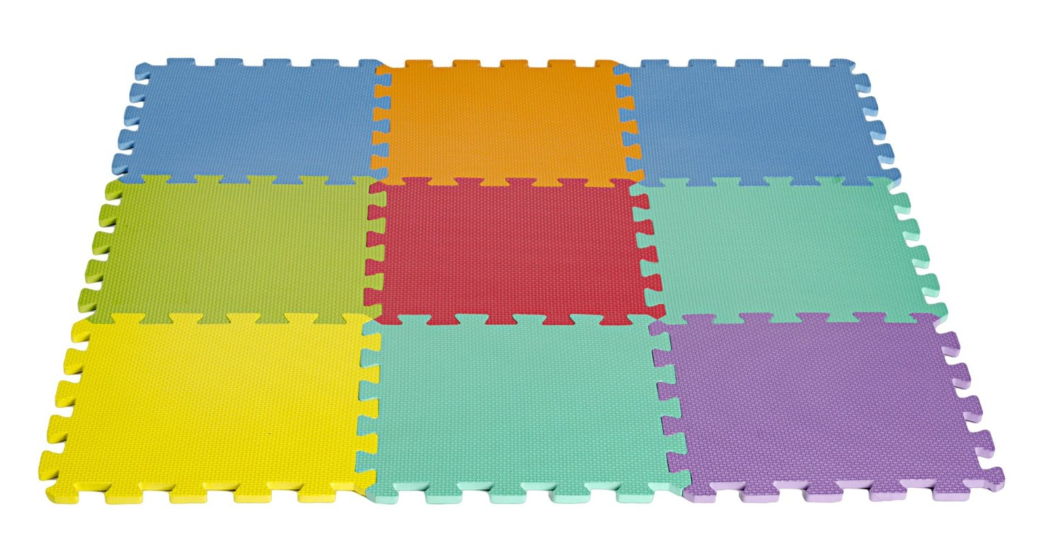 9-tile Multi-Color Solid Foam EVA Puzzle Playmat Kids Safety Play Floor Just $9.99!!