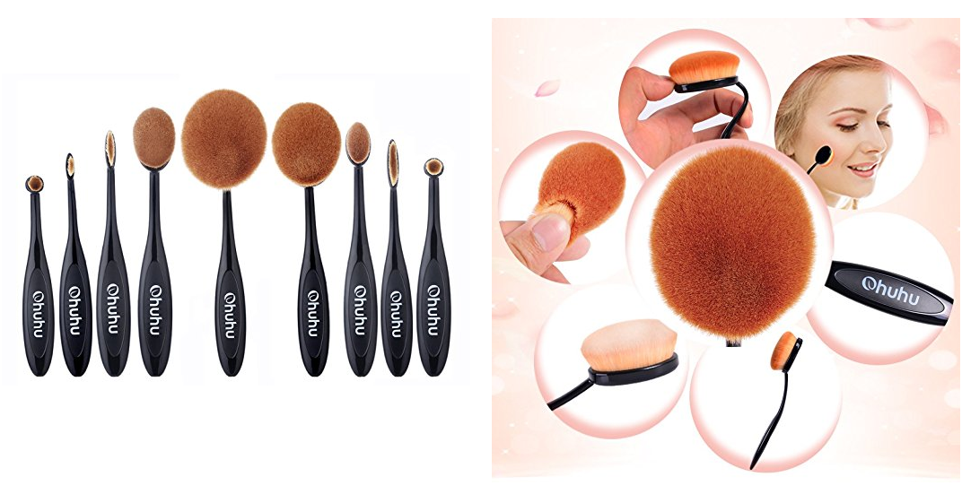 Ohuhu 10 Piece Oval Makeup Brush Sets Only $14.99 on Amazon!