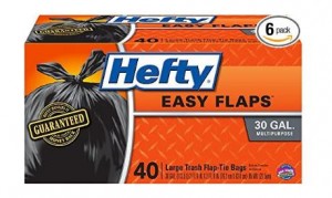 Hefty Easy Flaps Trash Bags (Multipurpose, 30 Gallon, 40 Count, Pack of 6) – Only $41.44!