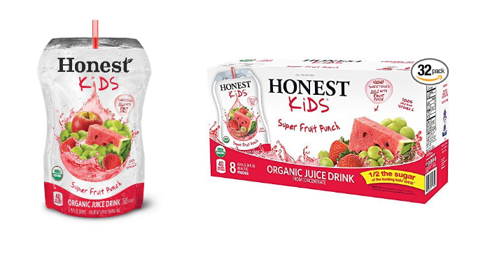 HONEST Kids Organic Juice Drink, Super Fruit Punch  (Pack of 32) Only $11.52 Shipped!