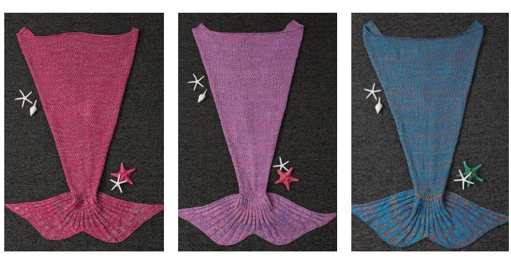 Stylish Yarn Knitted Mermaid Tail Shape Blanket Only $7.87 Shipped! (Reg. $28.85)