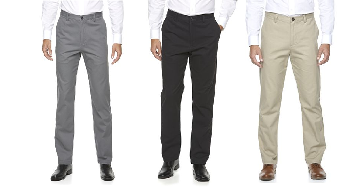 HOT! Men’s Croft & Barrow Classic-Fit Essential Khaki Flat-Front Pants Only $10.39! (Reg. $36)