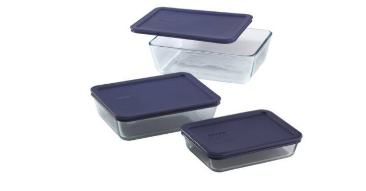 Pyrex Simply Store 6-Piece Rectangular Glass Food Storage Set Only $11.83! (Reg. $19.99)