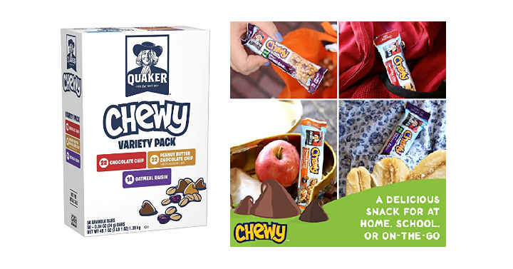 Quaker Chewy Granola Bars Variety Pack, 58 Count Only $8.87 Shipped!