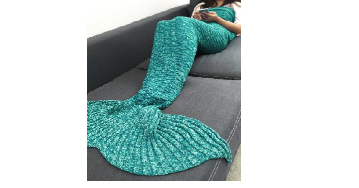Acrylic Knitted Sofa Mermaid Tail Style Blanket Only $10.99 Shipped! (Reg. $23.02)