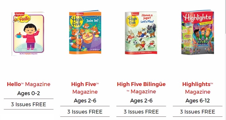 Get Your Choice of THREE FREE Highlights Magazines!
