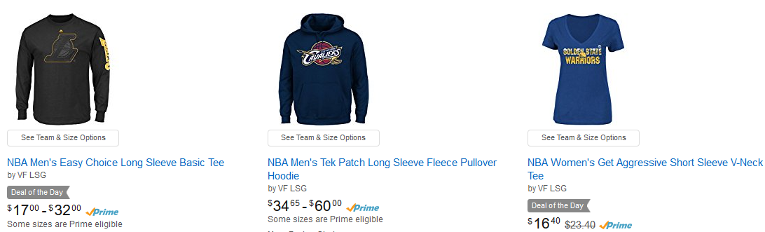 30% Off Select NBA Apparel! Prices start at $16.40!