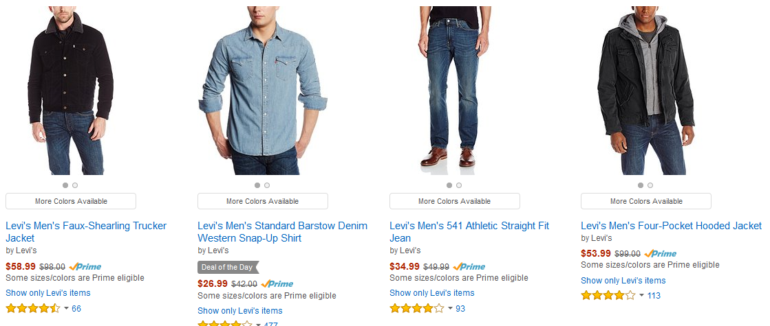 Up to 50% Off Levi’s! Prices start at $4.99!