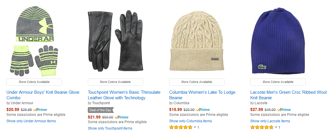 Up to 60% Off Cold-Weather Accessories! Prices start at $8.99!