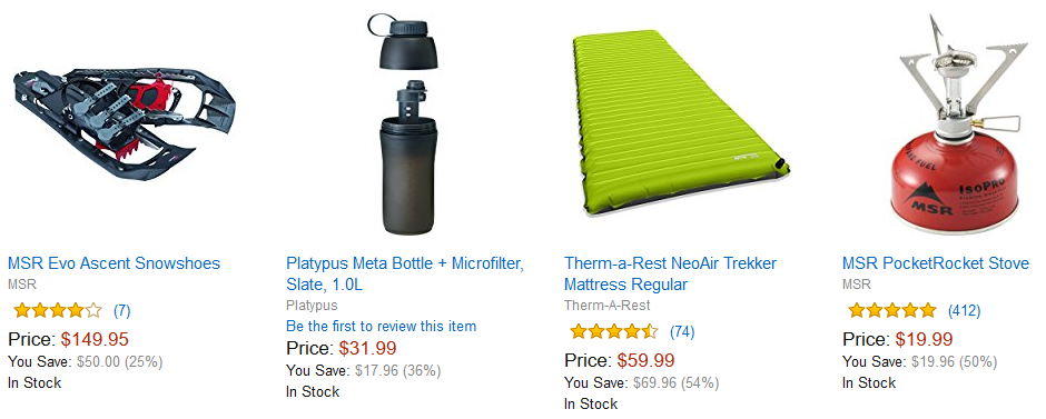 Up to 54% Off MSR, Therm-a-Rest & Platypus Camping Gear! Prices start at $19.99!