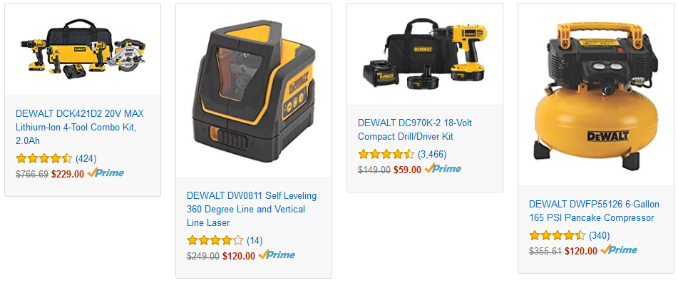 Save up to 40% on select DEWALT tools! Prices start at $59.00!