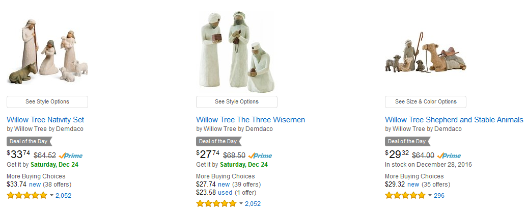 HOT! Save on Holiday Keepsakes and Collectables! HURRY! Willow Tree Nativity Deals!